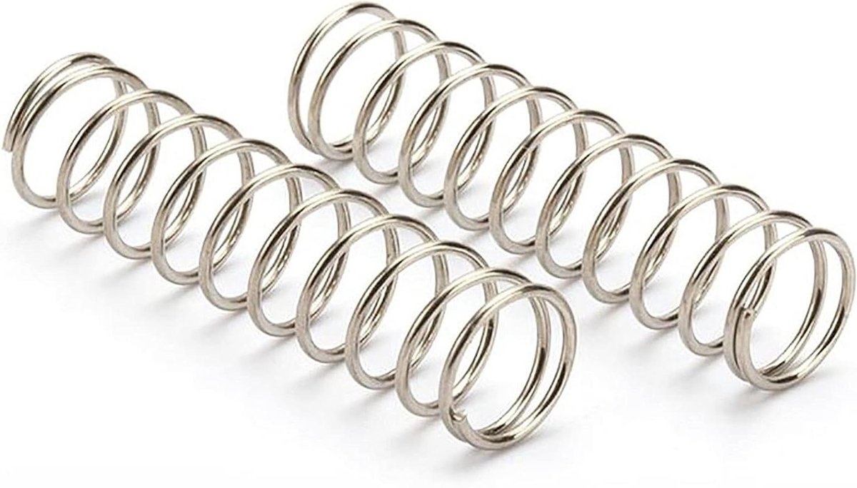 Bufferveer RVS - Compressieveer Spoelveer - Apparaten Reparatie - 304 Roestvrij Staal - 10x1mm 25mm - Zilverkleurig