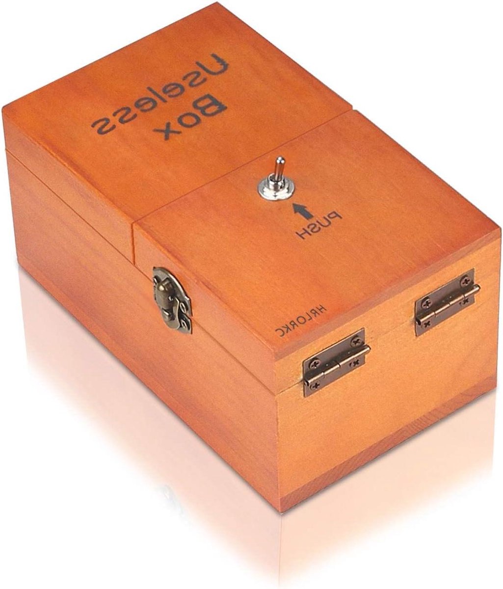 Nutteloze doos - Verrassingsdoos Fopdoos - Stress verlichten - Volledig gemonteerd - 6.1x3.7x2.8 inch - Houtkleur