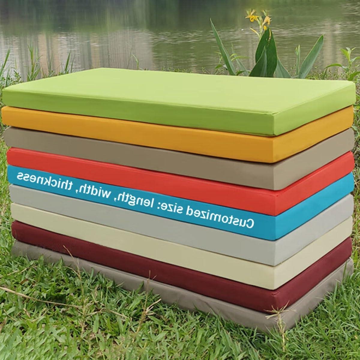 Waterdicht Bank Kussen - Zitkussen Bank - Buiten Zitten - Schuimvulling Hoge Dichtheid - 110x50x8cm - Geel