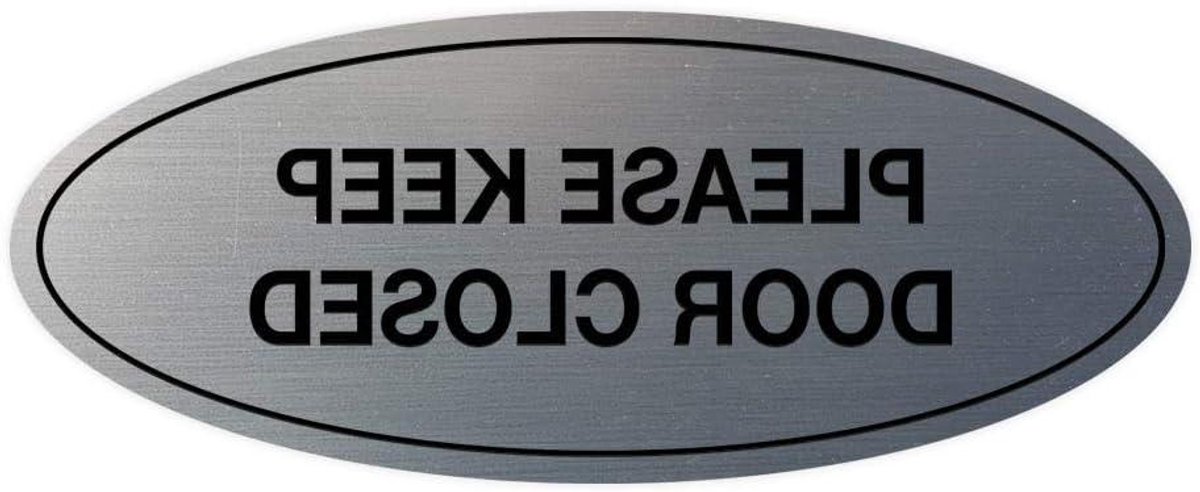 Houd de deur gesloten bord - Gesloten deur teken - Privacy waarborgen - Gelaserd gegraveerd kunststof - 2" x 5"