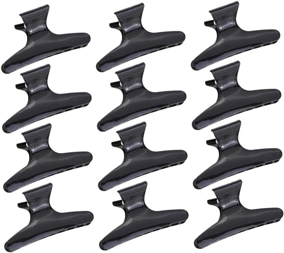 Vlinder Haarspelden - Haarclips Dames - Haar Styling - Anti-slip Handvat - 12 stuks - Zwart