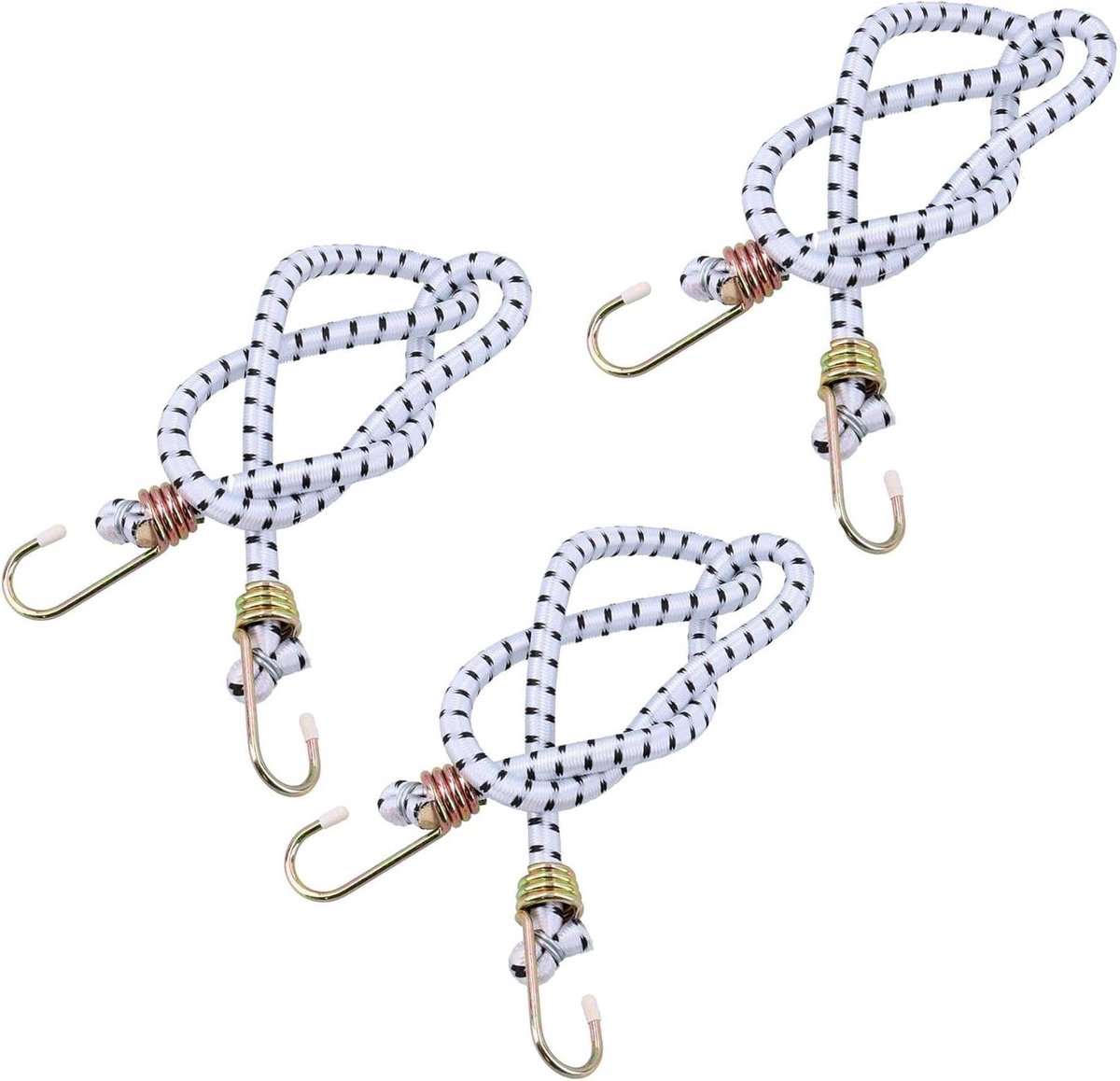 Bungee Koord Set - Elastische Spanbanden - Ladingen Vastzetten - Extra Brede Koorden - 6 Stuks 900mm - Zwart