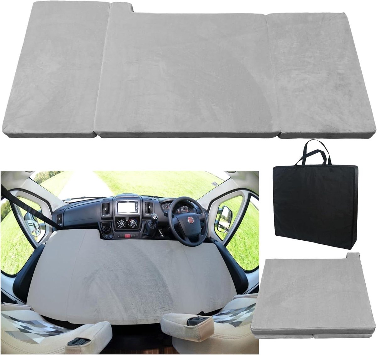 Vouwmatras Camper - Matras Vouwbaar - Comfortabel Slapen - Verdikte Spons - 160 x 74 x 8 cm - Grijs