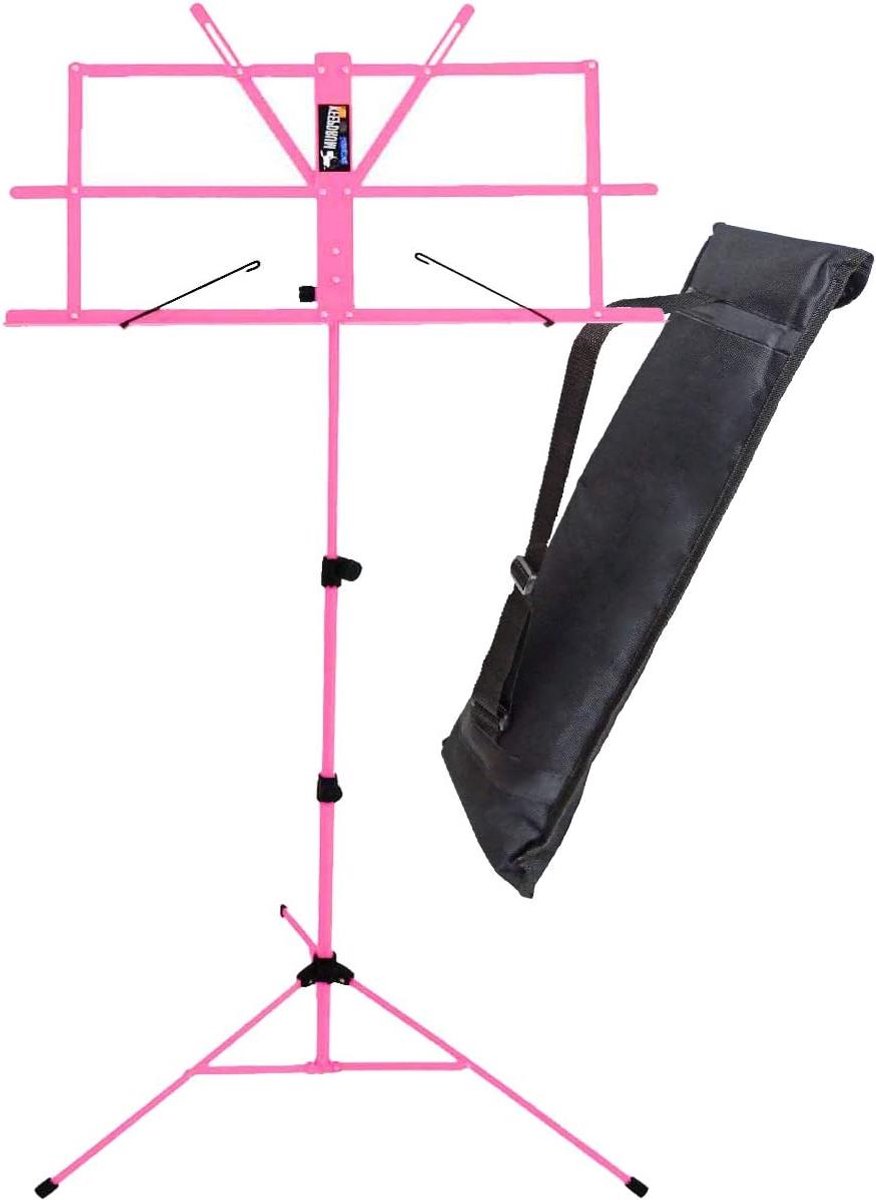 Muziekstandaard Kinderen - Lessenaar Kinderen - Muziekles - Kindvriendelijk - 65-135 cm - Roze