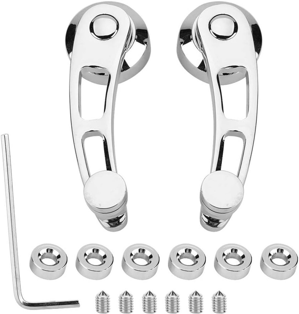 Set van 2 Raamhandgrepen voor Auto, Decoratieve Raamversiering Geschikt voor Oudere Modellen, Zilverkleurig Accessoire