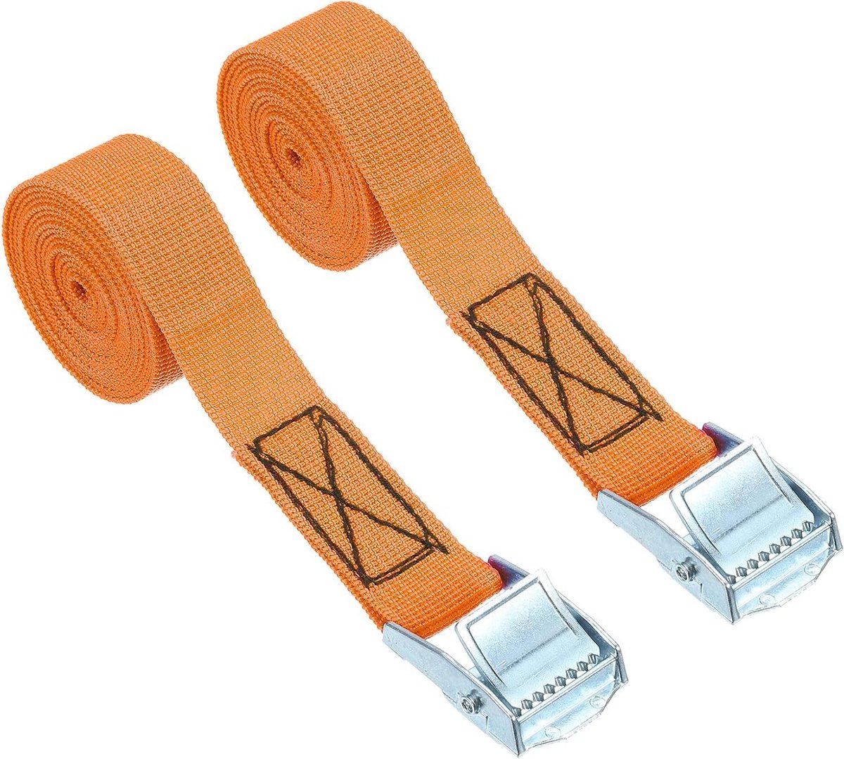 Sjorriemen met Gespen - Vastbindende Riemen - Cargo Zekeren - Zinklegering Gesp - 2 stuks 15 m - Oranje