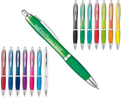 Kunststof balpen - Bedrukte pen Reclamepen - Relatiegeschenk bedrukken - Transparante schacht - 100 stuks - Zwart