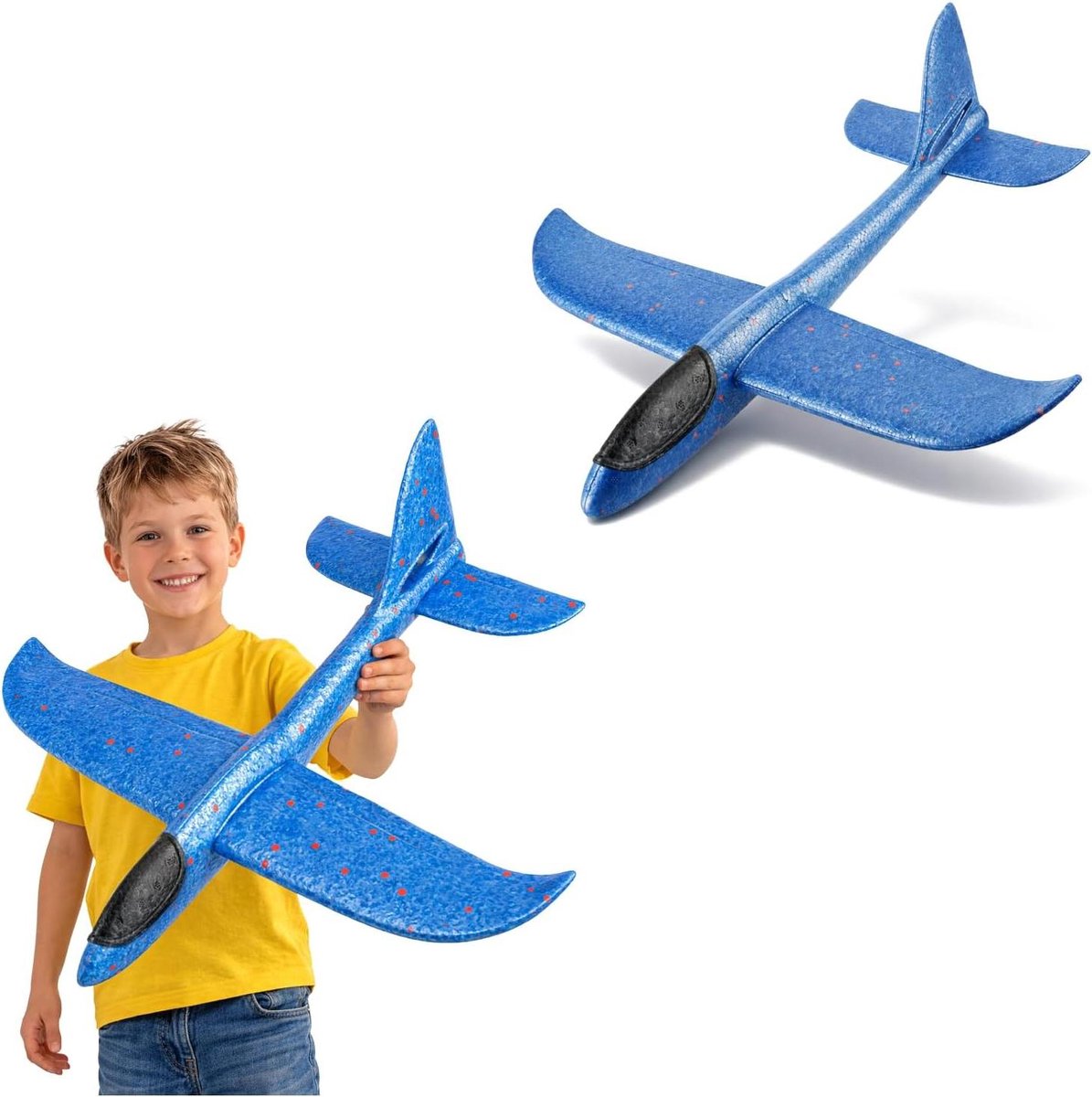 Piepschuim Vliegtuig - Zweefvliegtuig Glider - Buiten Spelen - Eenvoudig Plug-in Systeem - 49 x 49 x 12 cm