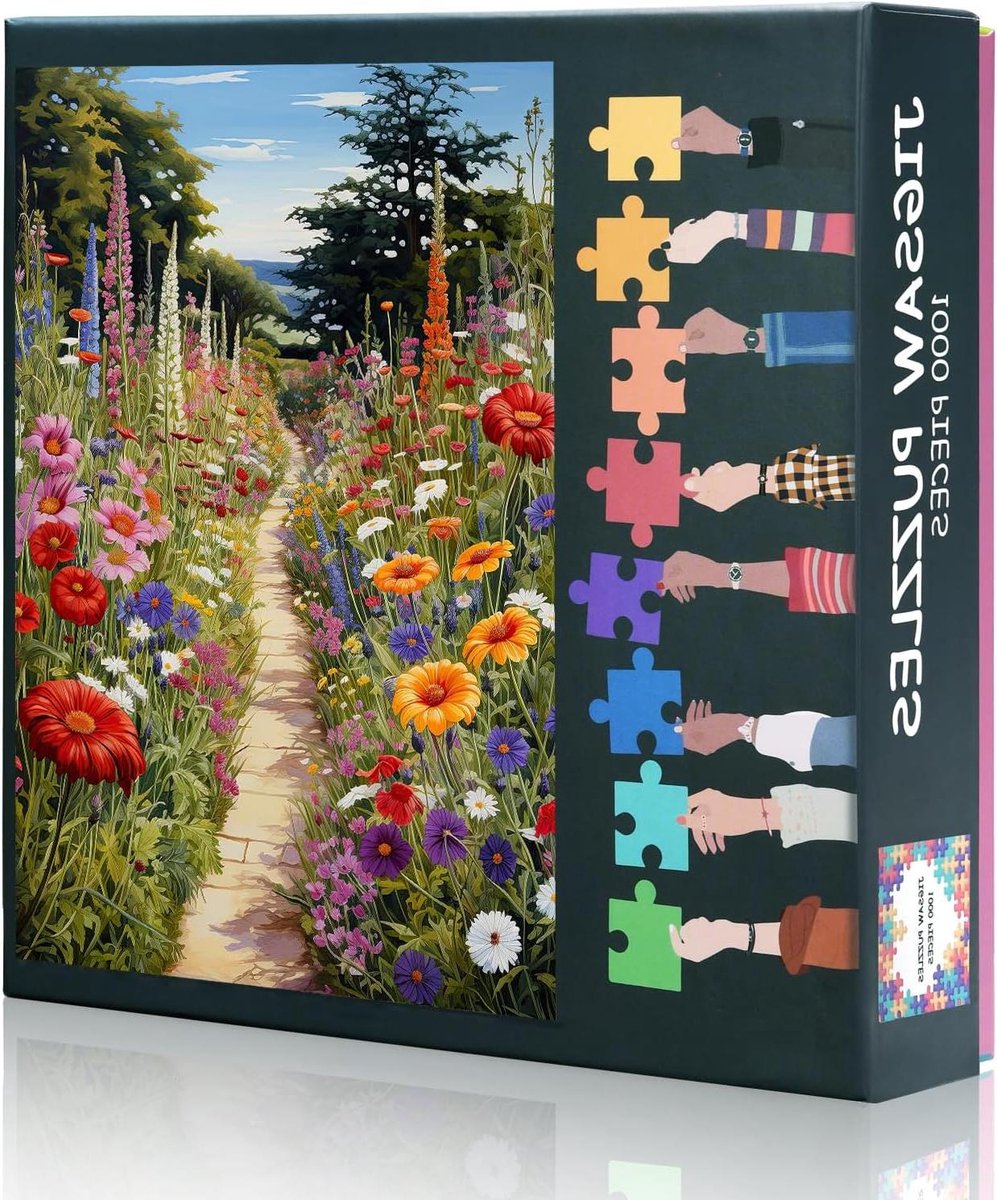 Puzzels Volwassenen - Legpuzzels Tuinpad - Ontspannend Tijdverdrijf - Duurzaam Dik Karton - 1000 Stukjes - Landschap