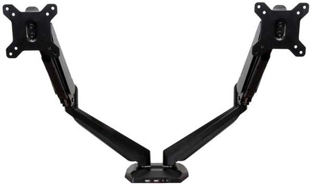 Dubbele monitorhouder - Bureau monitorarm - Ergonomisch werken - Met USB en audio - 2x 12-30 inch - Zwart
