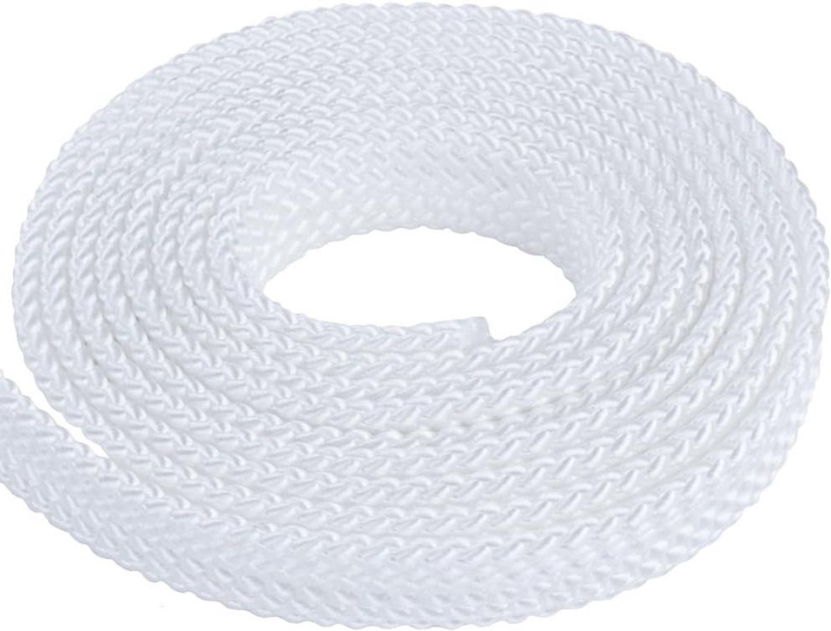 PolyPro Touw - Platte Vlecht Touw - Wateractiviteiten Gebruiken - Lichtgewicht Drijvend Materiaal - 100 Voeten - Wit