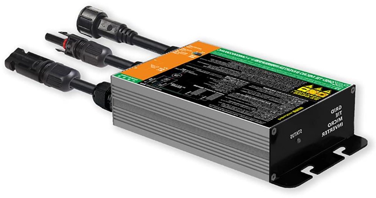 Zonne-omvormer - Netomvormer Balkon - Energie Opwekken - MPPT Pure Sinusgolf - 600W - Zwart