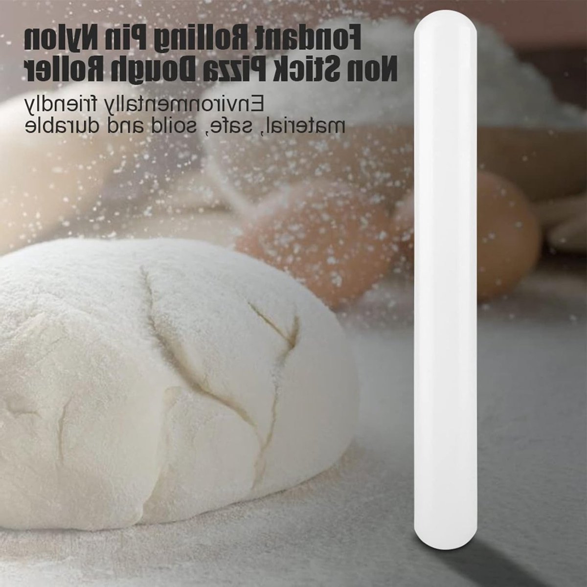 Plastic Deegroller voor Bakken - Ideaal voor Fondant, Deeg en Bakaccessoires - Nylon Deegroller met Ergonomisch Ontwerp