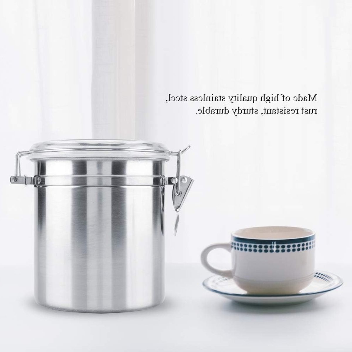 Premium RVS Koffiecontainer met Vacuüm Sluiting - Luchtdichte Opbergtrommel voor Koffie, Suiker en Thee (1400ml)