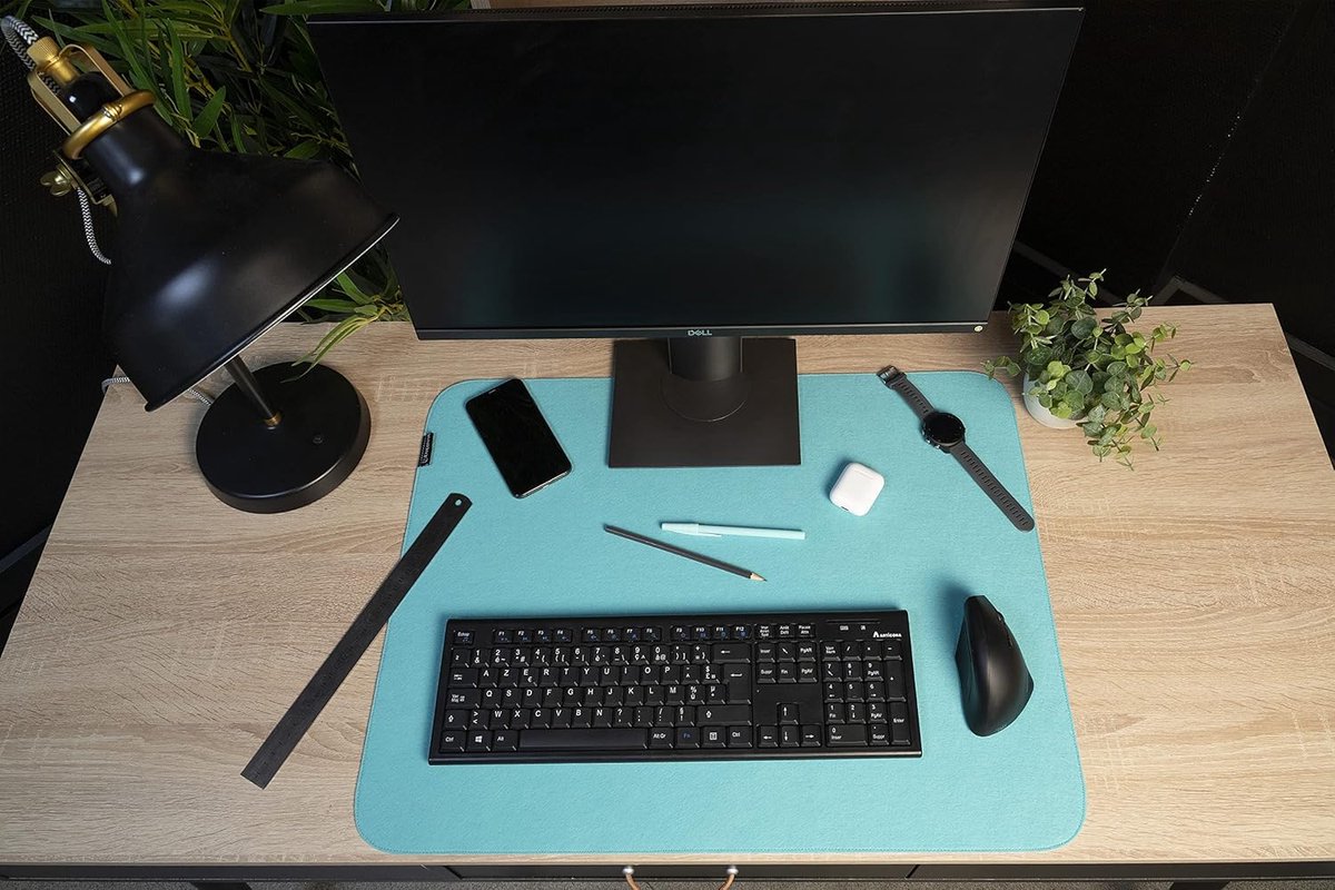 Bureauonderlegger Vilt - Schrijfonderlegger Bureau - Bureau Beschermen - Gemaakt van Gerecyclede Flesjes - 50 x 65 cm - Watergroen — cadeau in Wonen & Interieur - foto 4