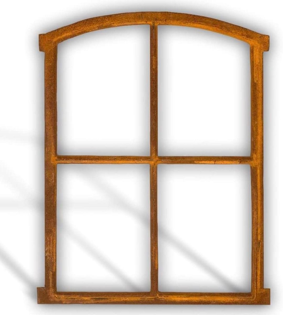 Schuurraam Ijzer - Decoratieraam Tuinhuis - Tuindecoratie Bouw - Antieke Stijl - 48 x 64 cm - Roestbruin