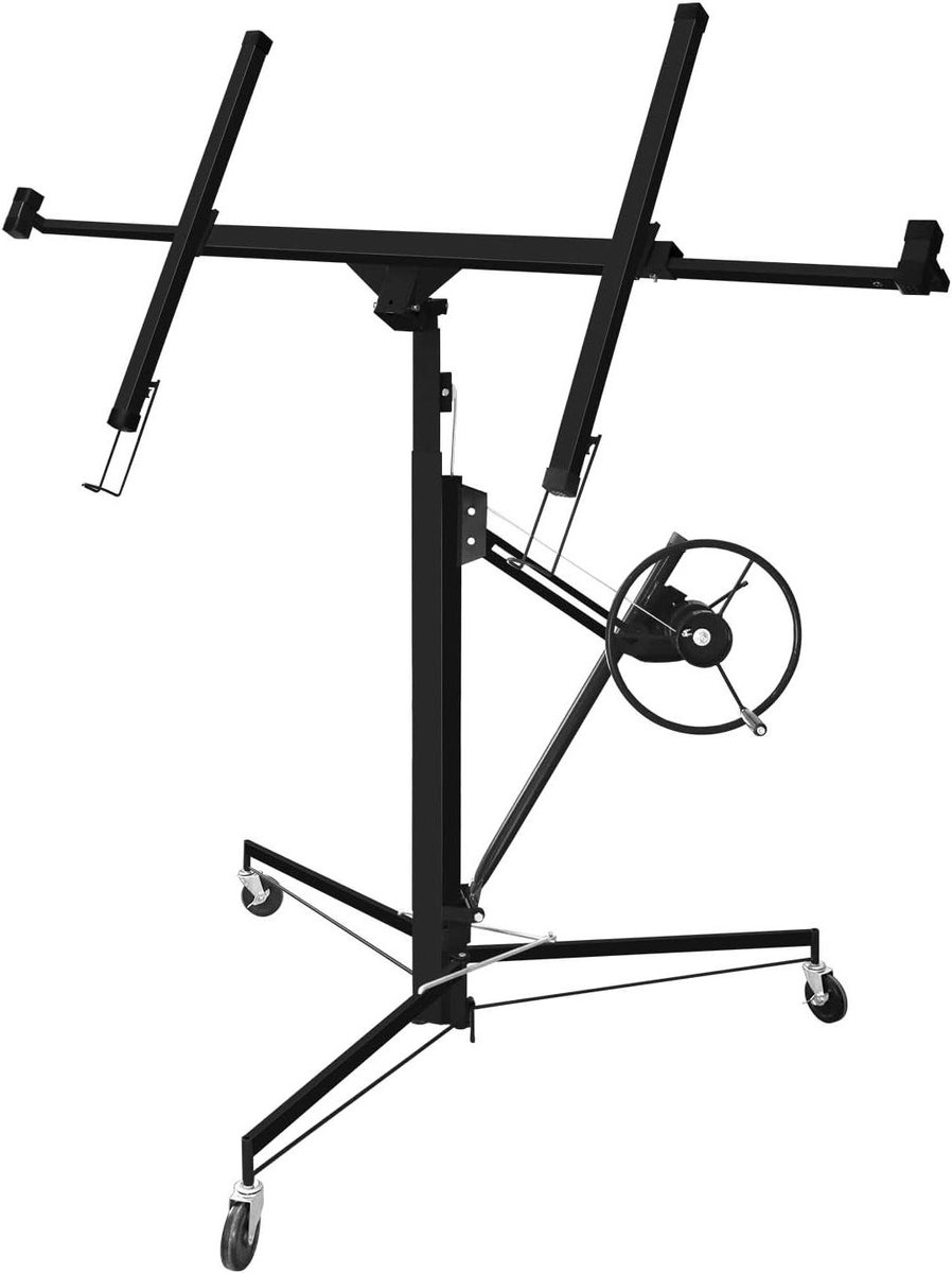 Gipsplaat Lift - Plaatlift Plafondlift - Plaatmateriaal Monteren - Uitschuifbare Draagarmen - 140-350 cm - Zwart