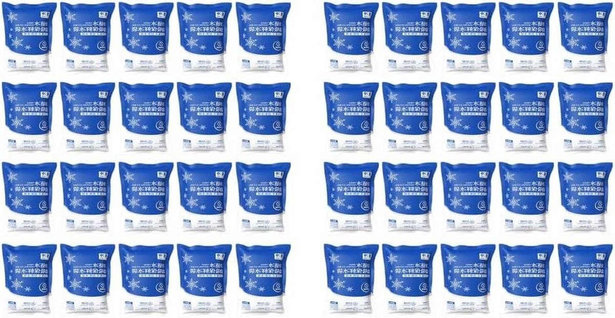 IJsblokjeszakjes - Diepvrieszakken - Dranken Koelen - Micro-Pore Technologie - 40 stuks - Blauw Wit