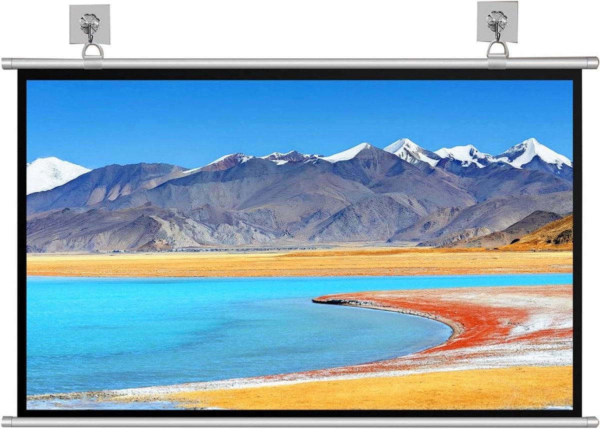 Oprolbaar Projectiescherm - Filmscherm - Thuisbioscoop Creëren - 16:9 Beeldverhouding - 60 Inch - Wit