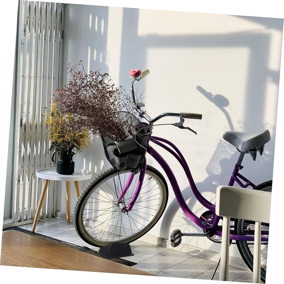 Fietswiel Steun Blokken - Voorwiel Verhoger - Indoor Fietsen - Antislip Stabiliteit - 3 Stuks - Zwart
