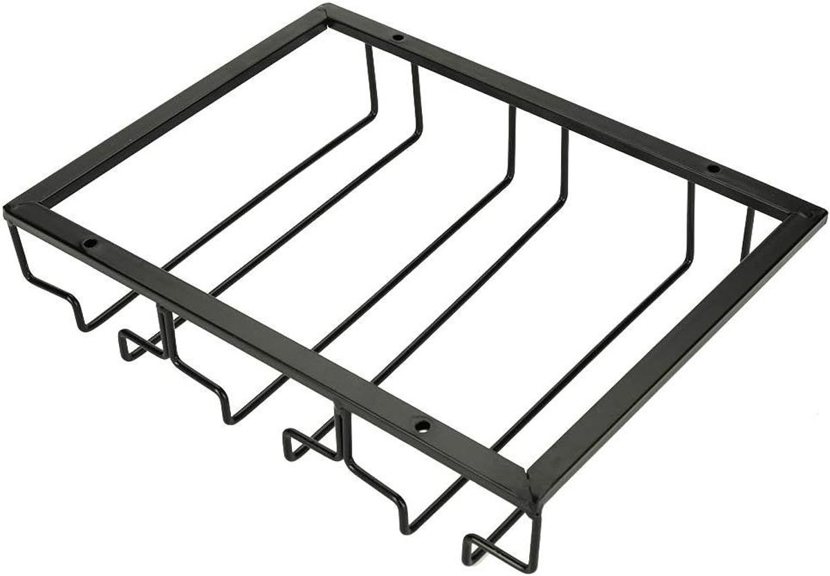 Wijnrek - Bekerhouder - Keuken Organiseren - Grote Capaciteit - 33 x 25 x 9 cm - Zwart