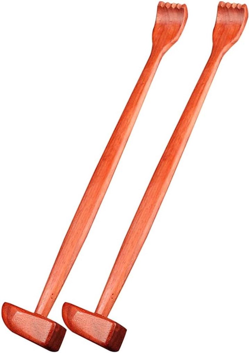 Ruggenkrabber - Lichaamsmassage tool - Jeuk verlichten - Dubbelzijdig ontwerp - 43 cm - Rood