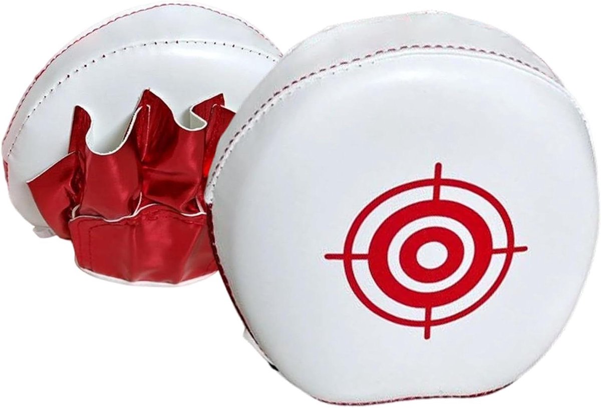 Kickboks Pads - Trap Training Doel - Vechtsport Oefenen - Ergonomisch Gebogen Structuur - 16x17 cm - Rood