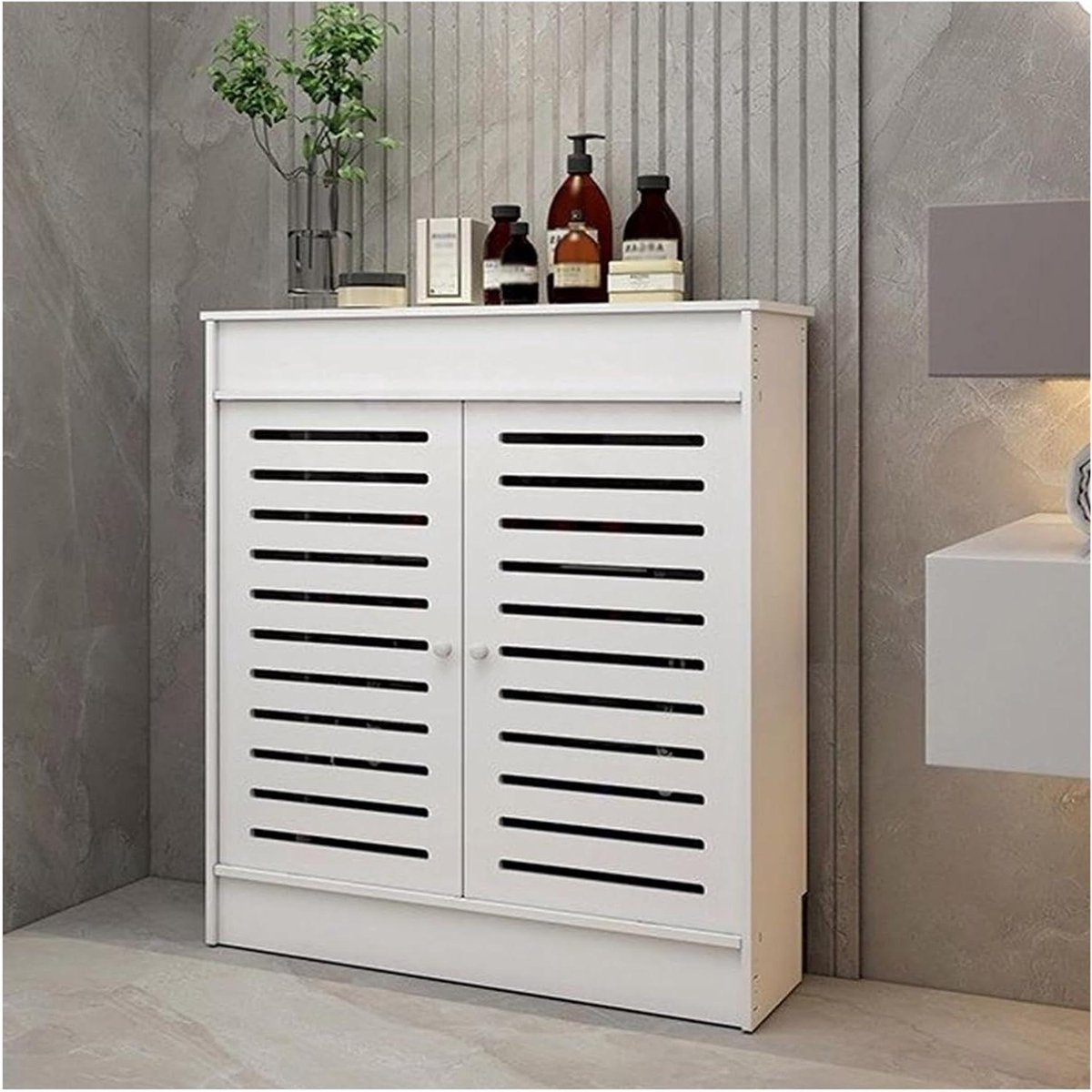 Radiatorombouw - Verwarming Cover - Woonkamer Decoratie - Veiligheidsbescherming - 50x70x15cm - Wit