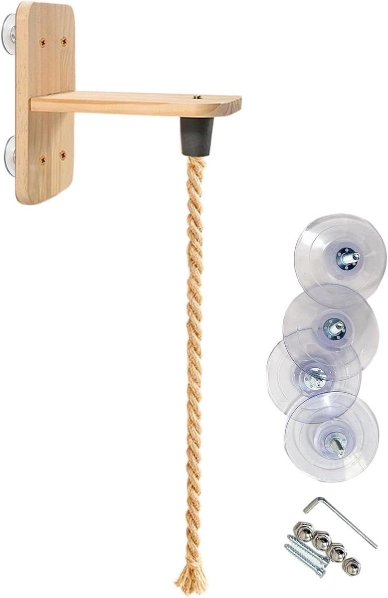 Kattenklimtouw - Kattenwand - Katten spel - Interactieve springplank - 2 meter - Natuurlijk