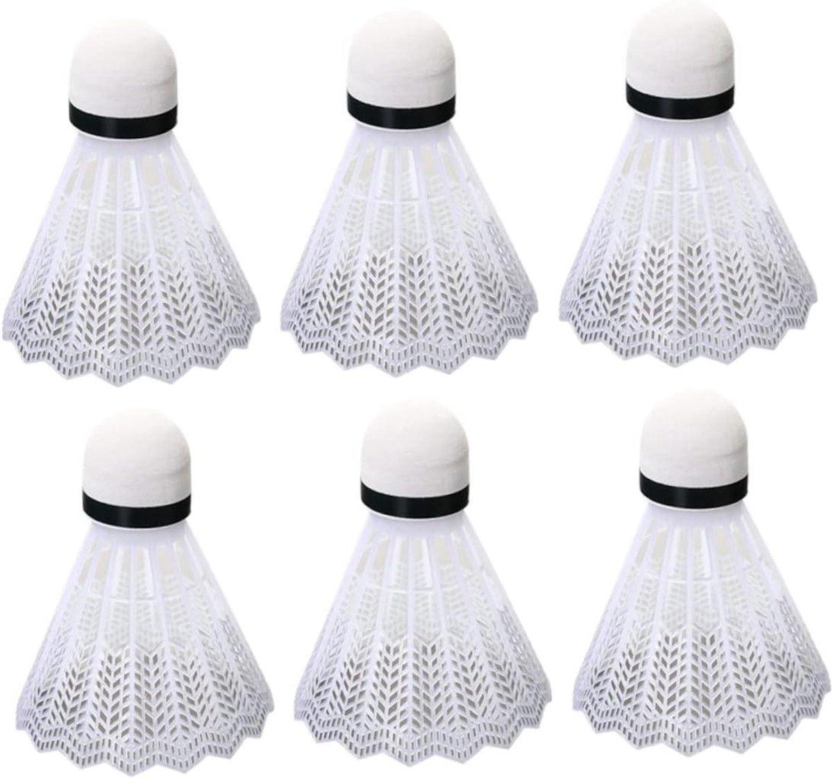 Badmintonshuttles - Plastic ballen - Sport en spel - Handige opbergvaten - 24 stuks - Wit