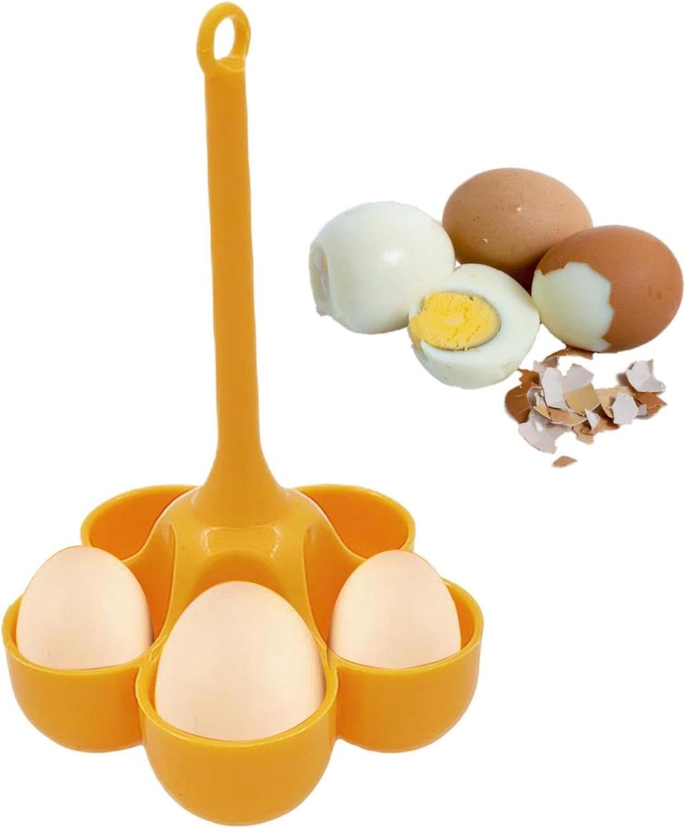 Eierkoker Houder - Silicone Houder - Eieren Stomen - Hittebestendig Materiaal - 5 Eieren - Bruin