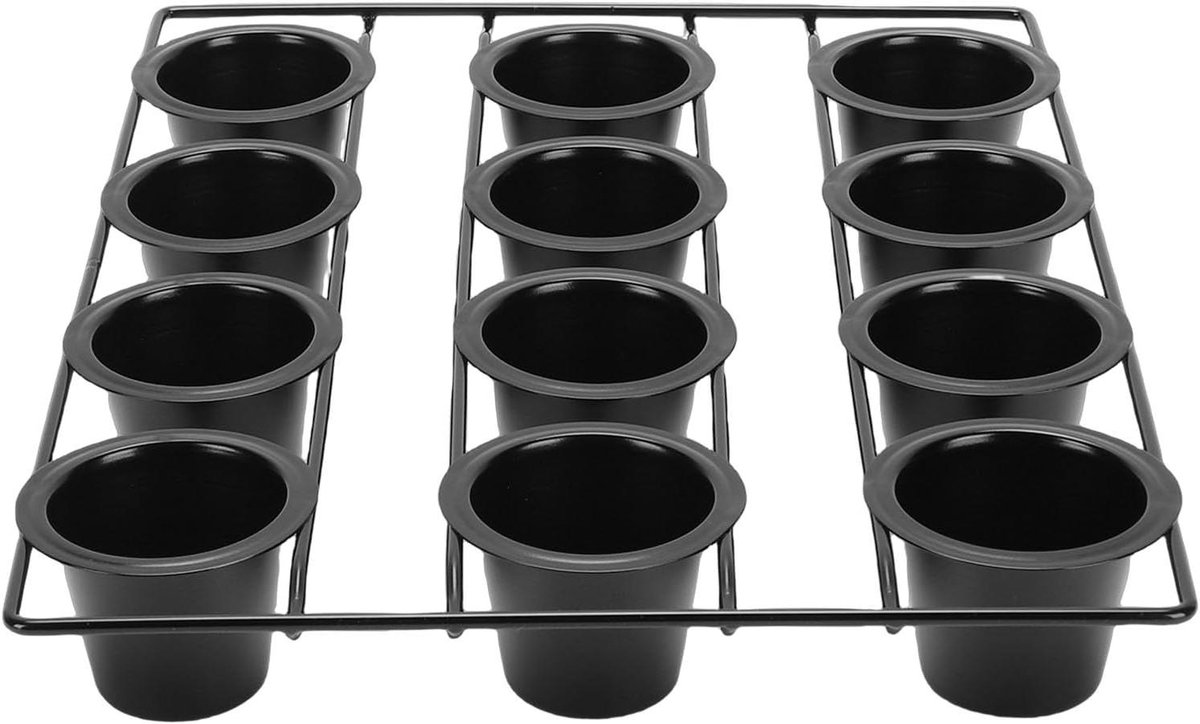 Muffin Bakvorm - Cupcake Tin - Gebak Maken - Antiaanbaklaag - 12 Cups - Zwart