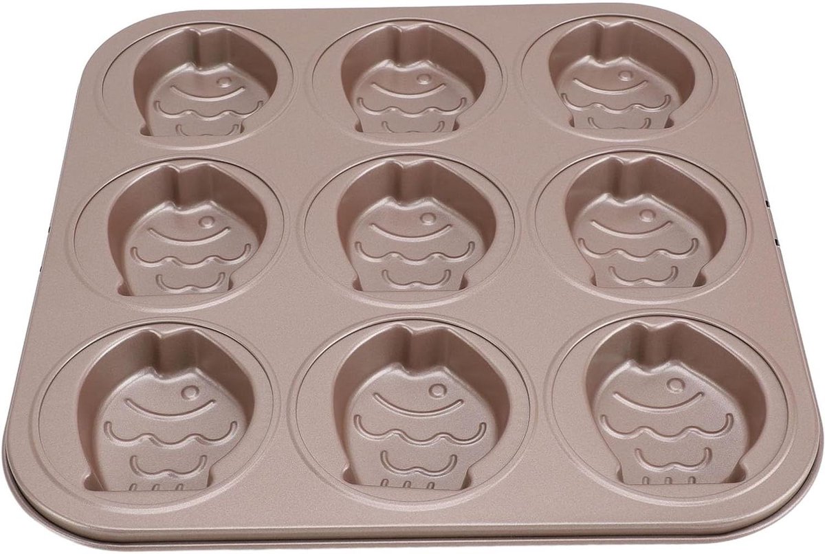 Dieren Cupcake Pan - Muffin Blik - Zelf Bakken - Anti-aanbak Coating - 9 Vormen - Zwart