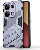 Hoesje Geschikt voor Xiaomi Redmi Note 13 Pro 4G / Poco M6 Pro 4G | Shockproof Kickstand Back Cover | Blauw