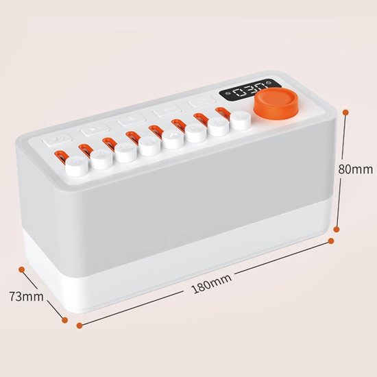 Geluidsmachine Natuurlijk - Slaaphulp Sfeerverlichting - Ontspanning Slaap - 8 Natuurgeluiden 11 Lichten - 180x73x80mm - Wit — afbeelding 4