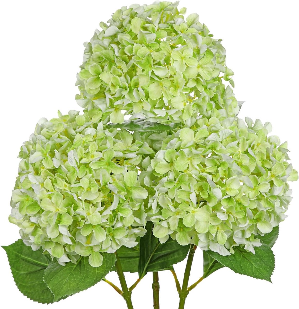 Set van 3 Kunstmatige Hortensia Bloemen met Lange Steel van 67 cm - Realistische Nep Hortensia's met Grote Bloem van 16,8 cm voor Thuisdecoratie en Bruiloften