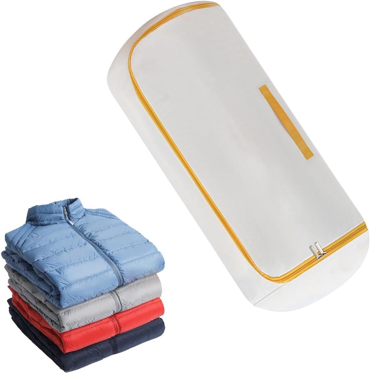 Dekbed Opbergzak - Beddengoed Organizer - Ruimte Besparen - Dubbele Ritssluiting - 50 x 34 cm - Geel
