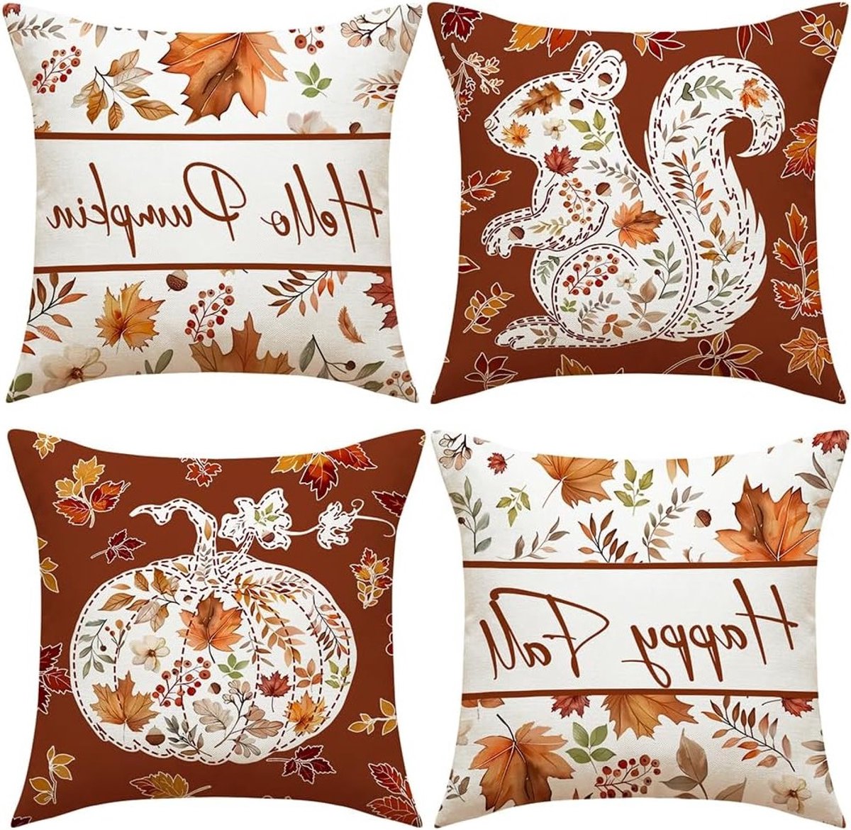 Decoratieve Kussenslopen voor de Herfst 50 x 50 cm - Kussens voor Bank, Tuin en Slaapkamer