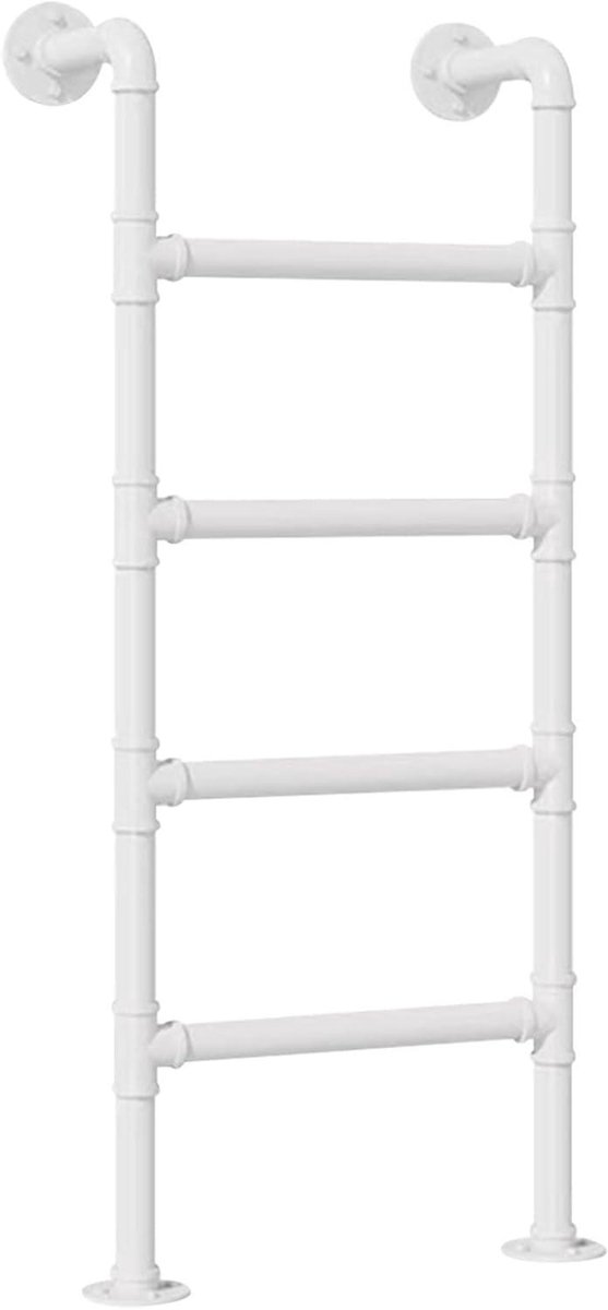 Stapelbed ladder - Metalen klimrek - Veilige toegang - Stevige ijzeren constructie - Max 150 kg - Wit