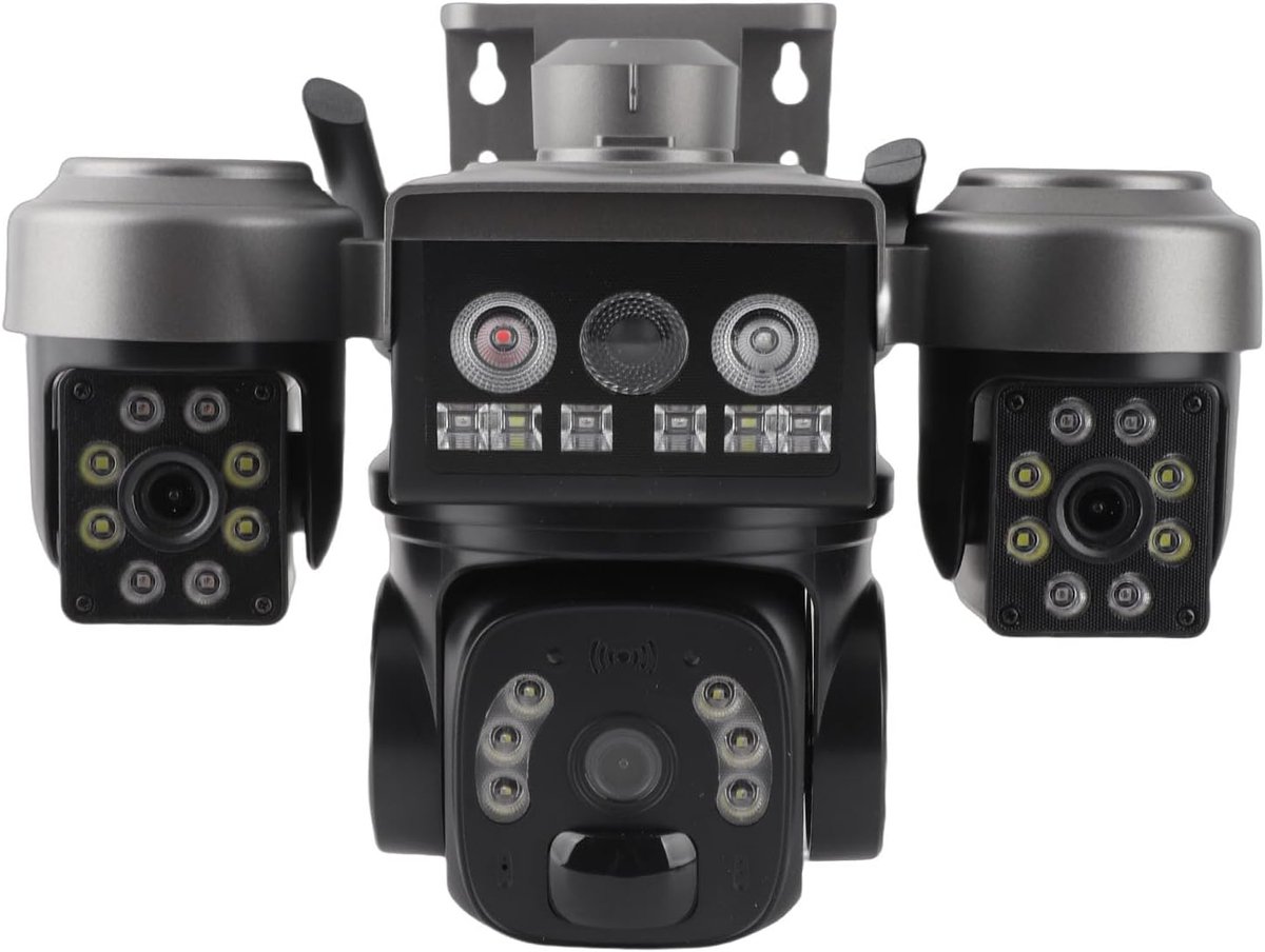 4G Beveiligingscamera - Drievoudige Lens Camera - Buiten Bewaken - Op Zonne-energie Werking - 29 x 22 x 20 cm