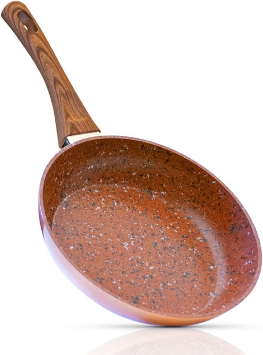 24cm Koekenpan met Graniet Look - Krasbestendig & Inductie Geschikt