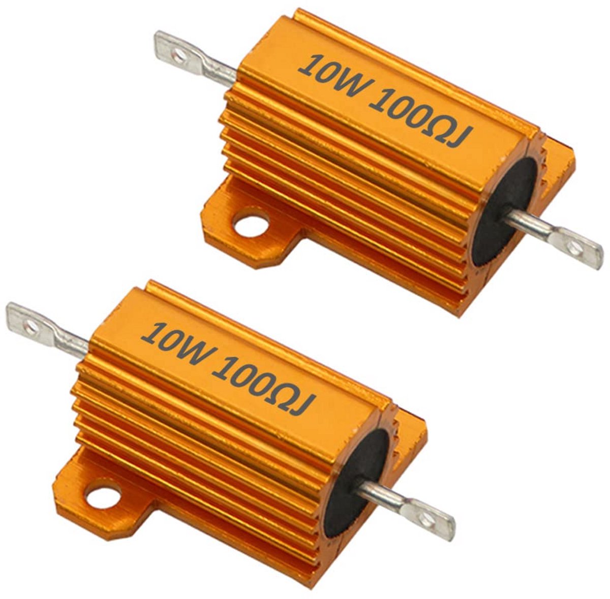 2 Stuks 10W 100 Ohm 5% Belastingsweerstand Aluminium Behuizing Draadgewonden Weerstand