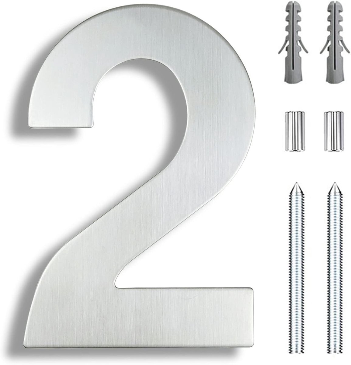 Huisnummer Digitaal - Adrescijfer Modern - Buiten Decoratie - Roestvrij Staal - 30cm Hoog - Zilver