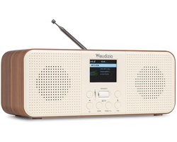 Internet radio - Audizio Bucine - FM en DAB radio - Radio met Bluetooth - Wekkerfunctie - Crème