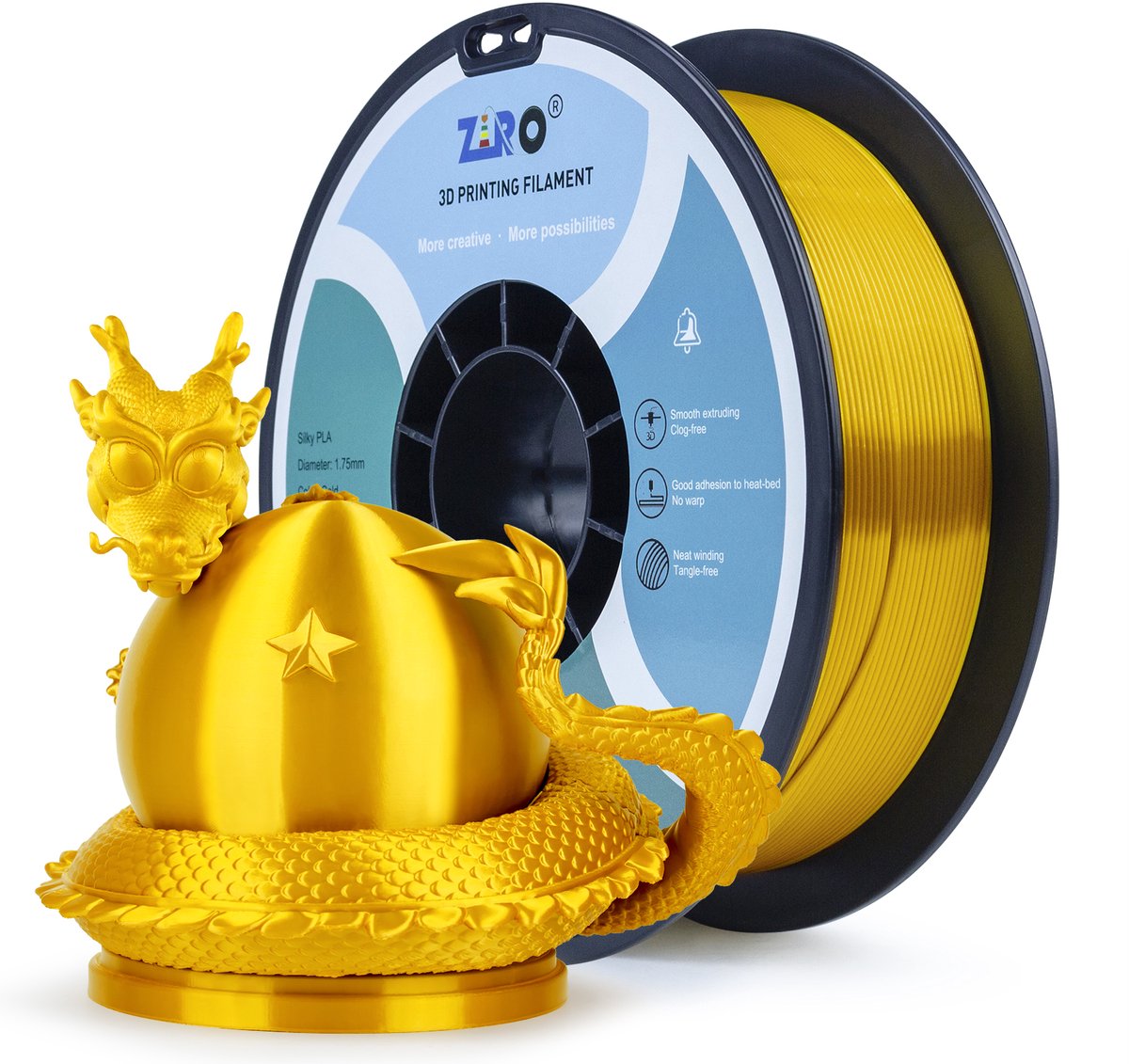 ZIRO Silky PLA 1.75mm – Gold – 1KG – Metallic Glans 3D Printer Filament