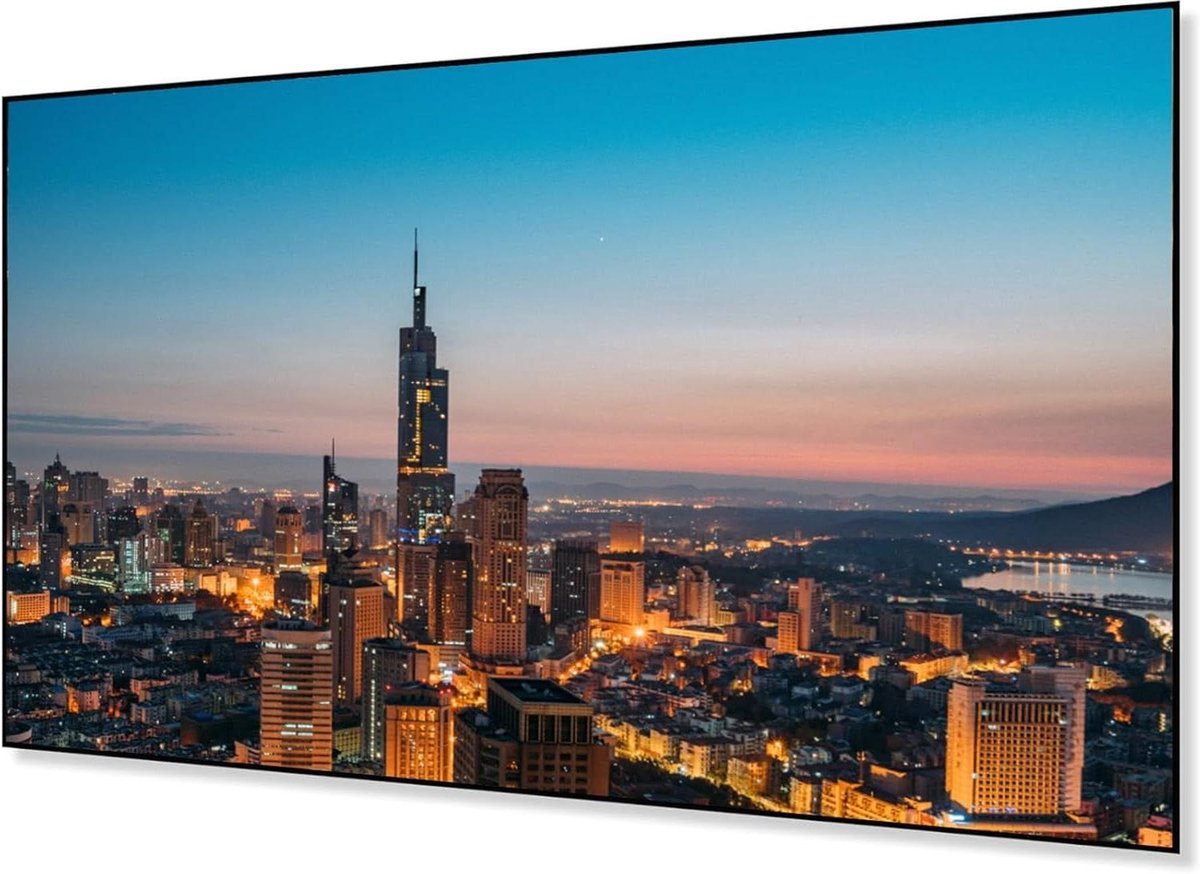 Projectiescherm Vast Frame - Bioscoopscherm - Thuisbioscoop Ervaring - 178 Graden Kijkhoek - 72 Inch 16:9 - Wit