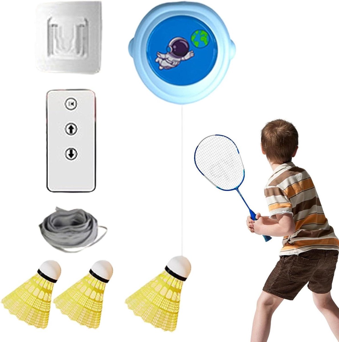Badminton Trainer - Oefenpartner - Vaardigheden Verbeteren - Zonder Hulp - 3 Ballen - Blauw