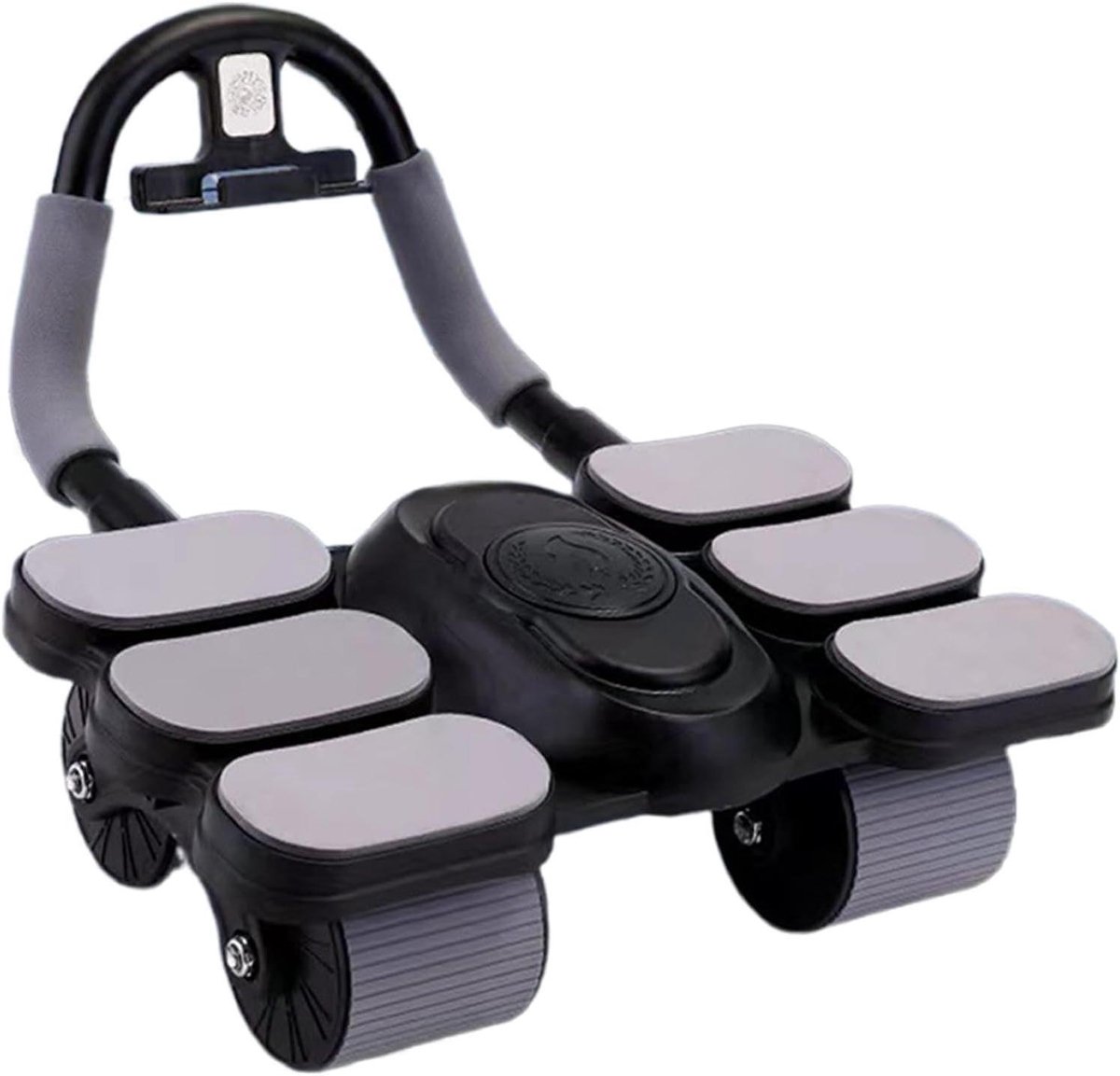 Buikspierroller - Core trainer - Kracht opbouwen - Automatische terugslag - 37 x 26.5 x 17 cm - Zwart