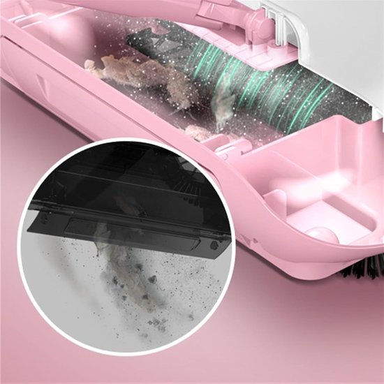 Huishoudelijke veegmachine - Bezem stoffer - Gemakkelijk schoonmaken - Handmatige bediening - N.v.t. - Roze — afbeelding 4