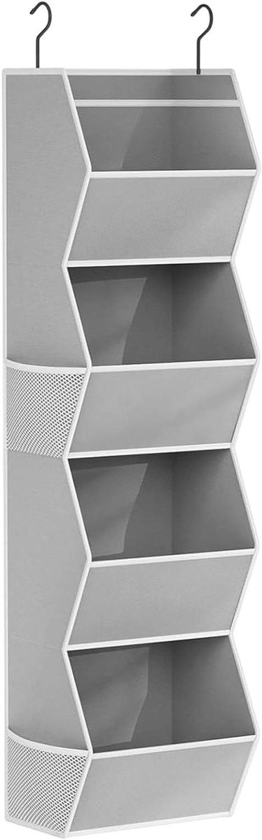 Kledingkast organizer - Opbergplanken - Ruimte Besparen - 4 etages - Opvouwbaar - Grijs